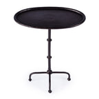20" Black Oval Aluminum Outdoor Side Table