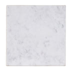 21" White and Gold Distressed Marble and Iron Square End Table