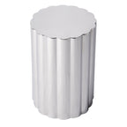 18" Silver Stainless Steel Block End Table