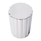 18" Silver Stainless Steel Block End Table