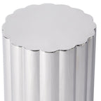 18" Silver Stainless Steel Block End Table