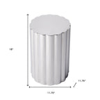 18" Silver Stainless Steel Block End Table
