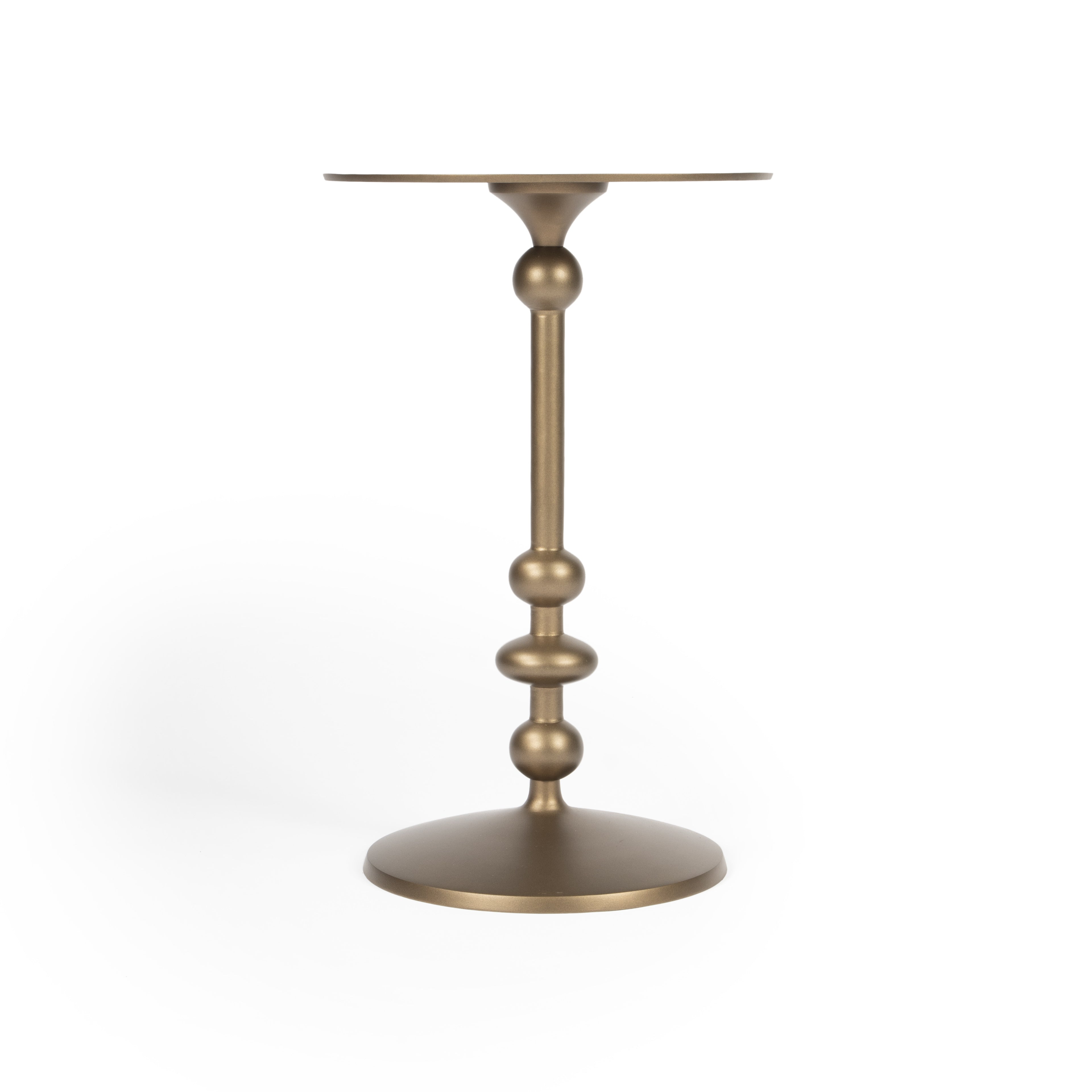 19" Bronze Aluminum Round Drink Size Pedestal End Table