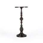 23" Bronze Metal Round Pedestal End Table