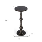 23" Bronze Metal Round Pedestal End Table