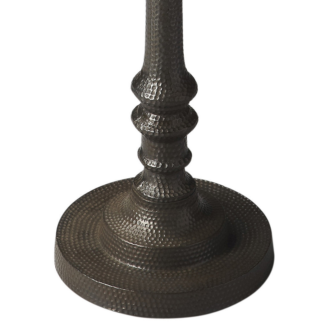 24" Bronze Metal Round Pedestal End Table