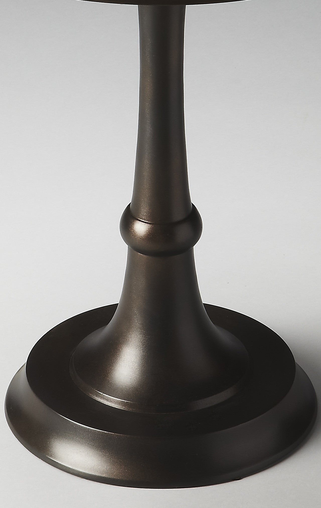 22" Bronze Metal Round Pedestal End Table