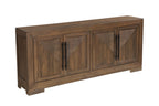 102" Dark Brown Solid Wood Sideboard with Four Doors