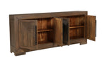 102" Dark Brown Solid Wood Sideboard with Four Doors