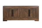 102" Dark Brown Solid Wood Sideboard with Four Doors