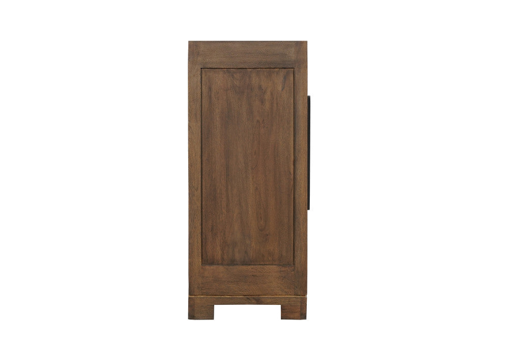 102" Dark Brown Solid Wood Sideboard with Four Doors