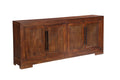 102" Dark Brown Solid Wood Sideboard with Four Doors