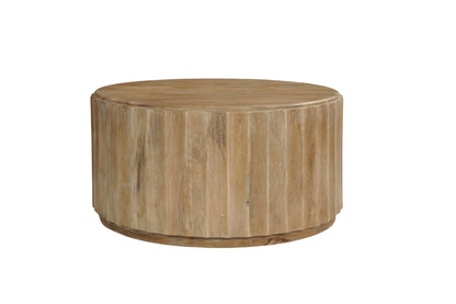 36" Brown Solid Wood Round Solid Coffee Table