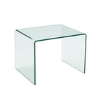 19" Clear Glass Sled End Table