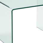 19" Clear Glass Sled End Table