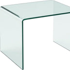19" Clear Glass Sled End Table