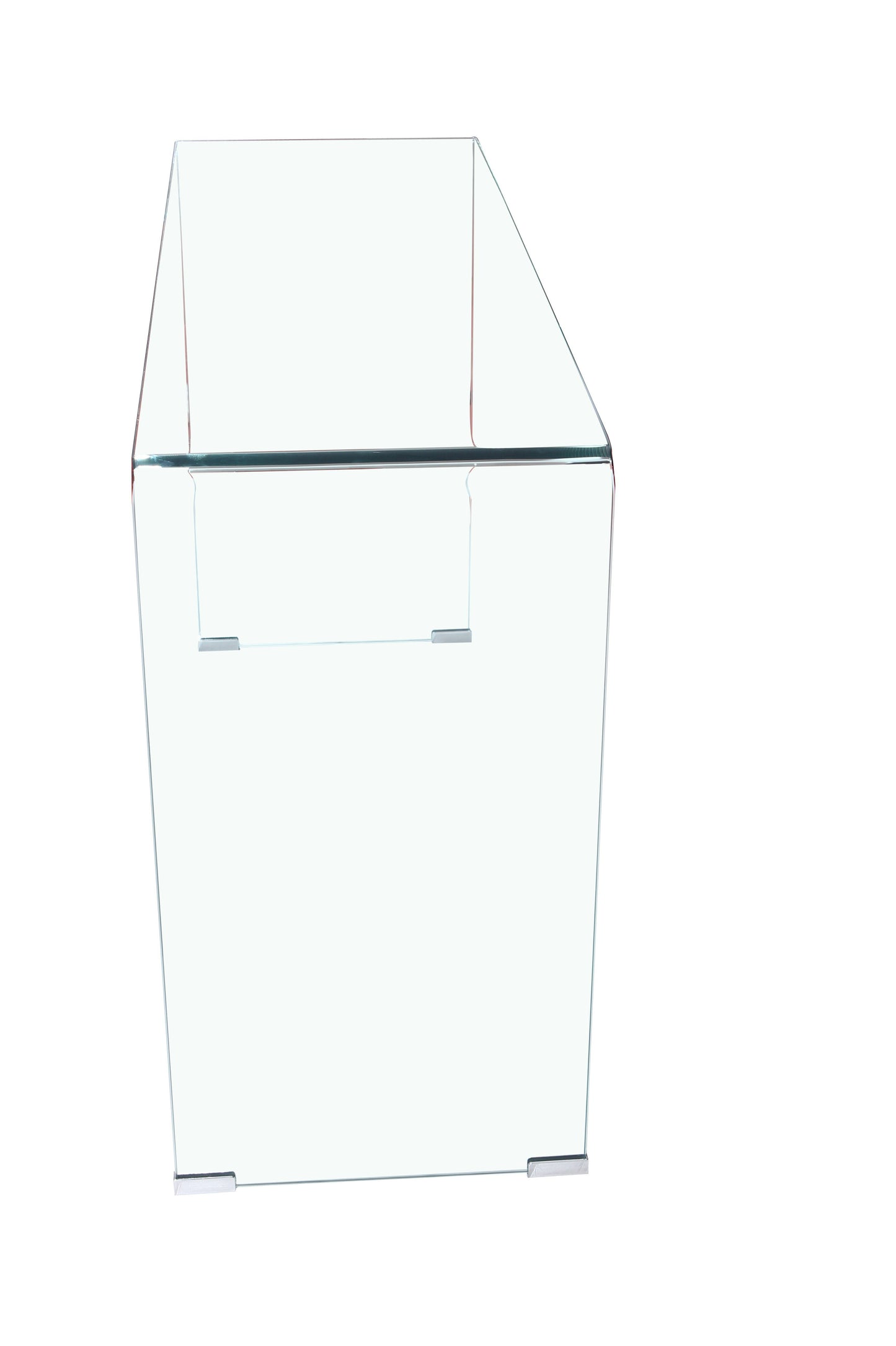 43" Clear Glass Solid Console Table