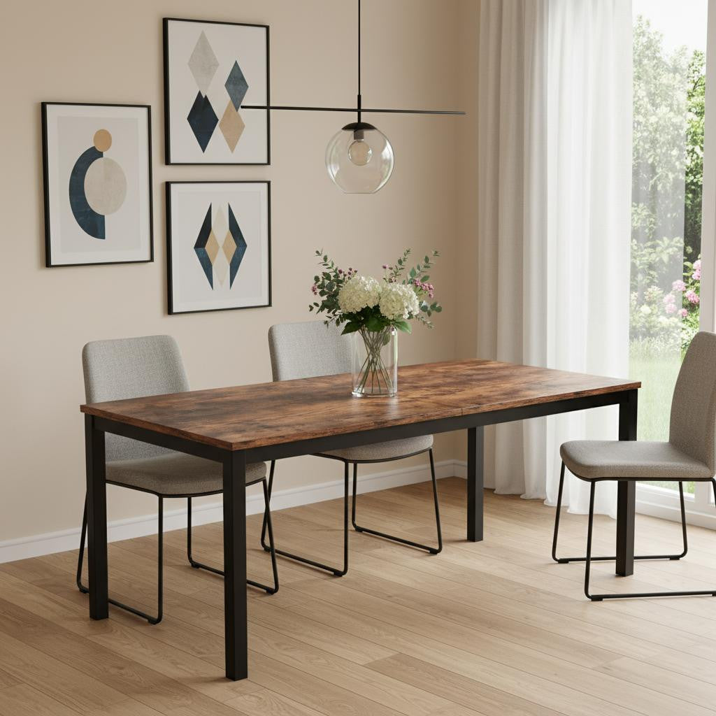 46" Brown Solid Wood Dining Table