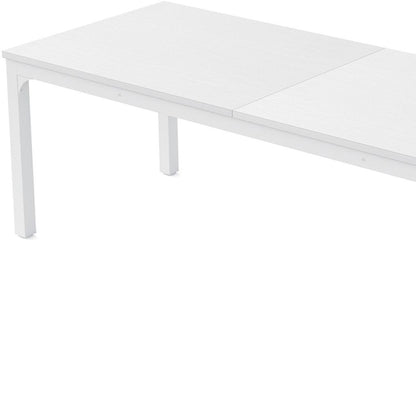 46" White Solid Wood Dining Table