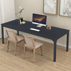46" Black Solid Wood Dining Table