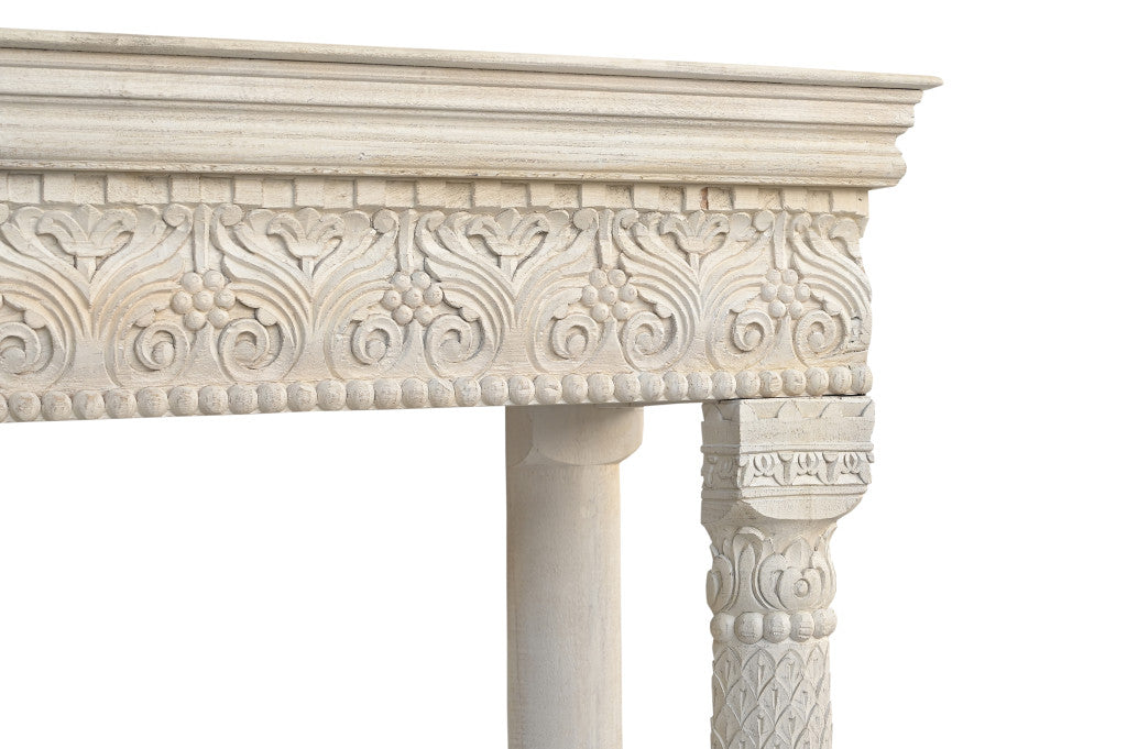 70" White Floral Solid Wood Solid Wood Storage Bench with Flip Top