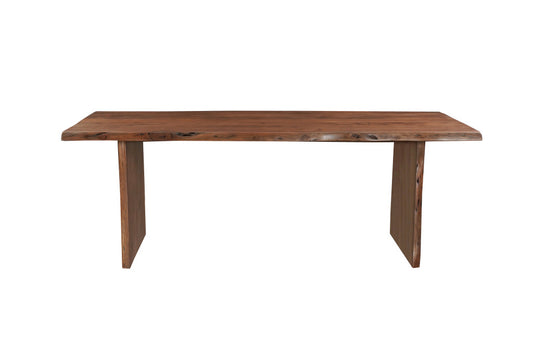 11 Piece Brown Solid Wood Dining Set with 10