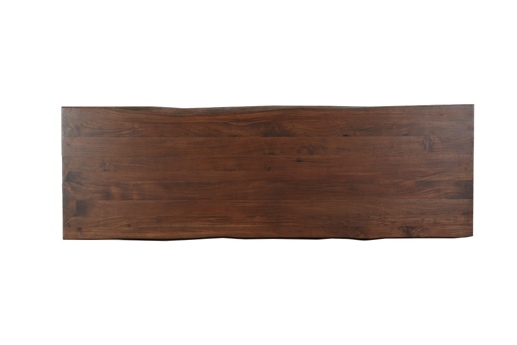 13 Piece Brown Solid Wood Dining Set with 12