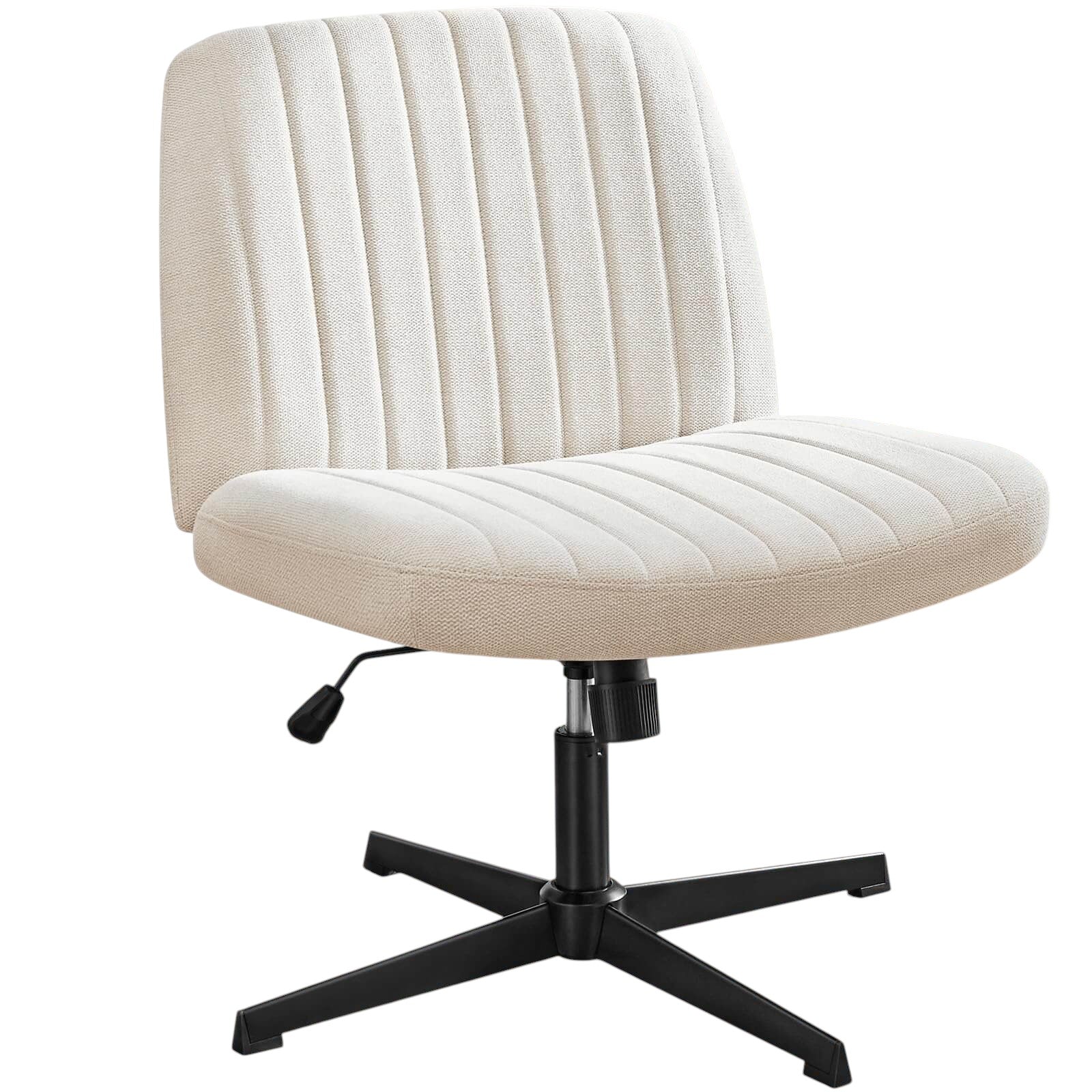 19" Black Tufted Swivel Lounge Chair