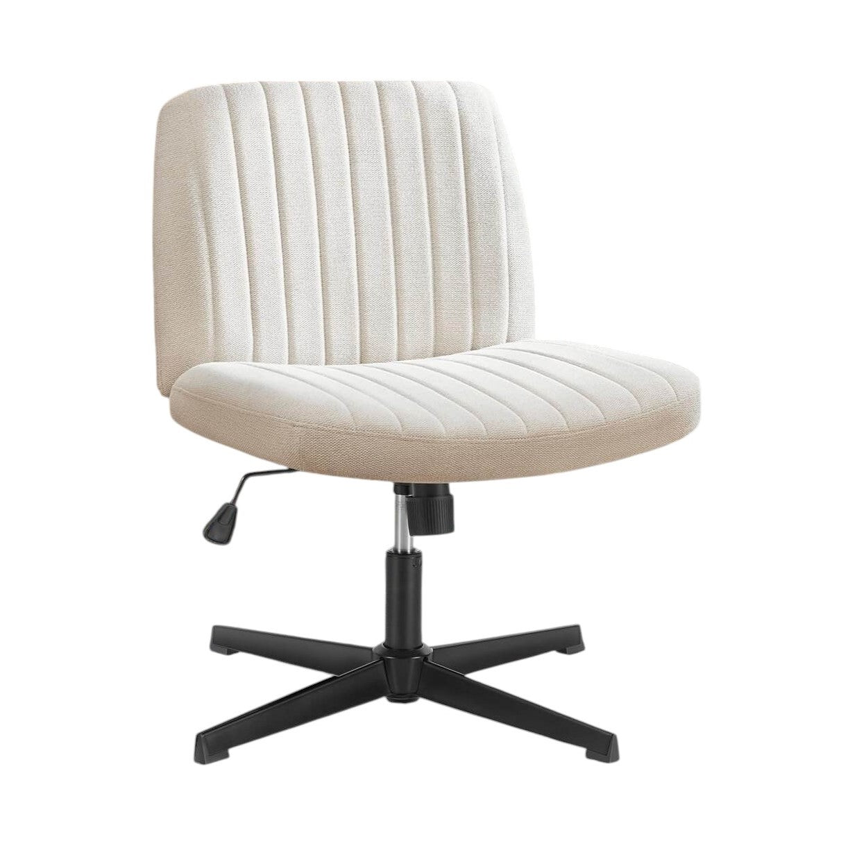 19" Black Tufted Swivel Lounge Chair