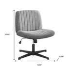 19" Black Tufted Swivel Lounge Chair