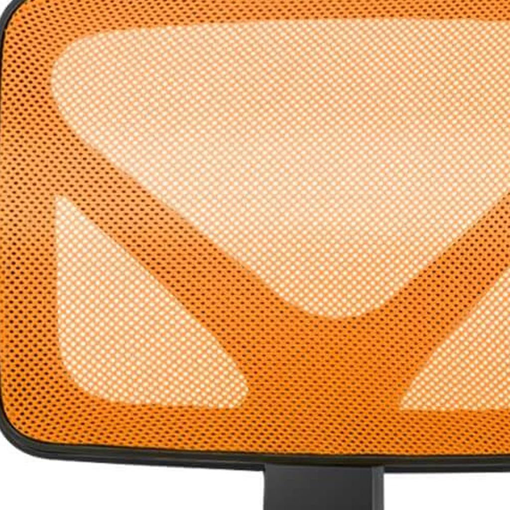 17" Orange and Black Tufted Plastic Swivel Lounge Chair