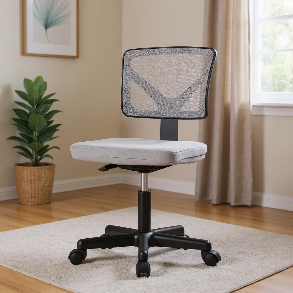 17" Black Tufted Swivel Lounge Chair