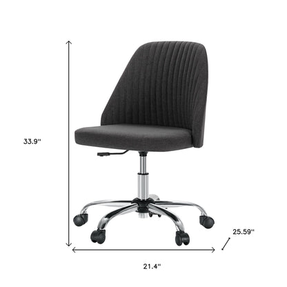 21" Silver Tufted Swivel Lounge Chair