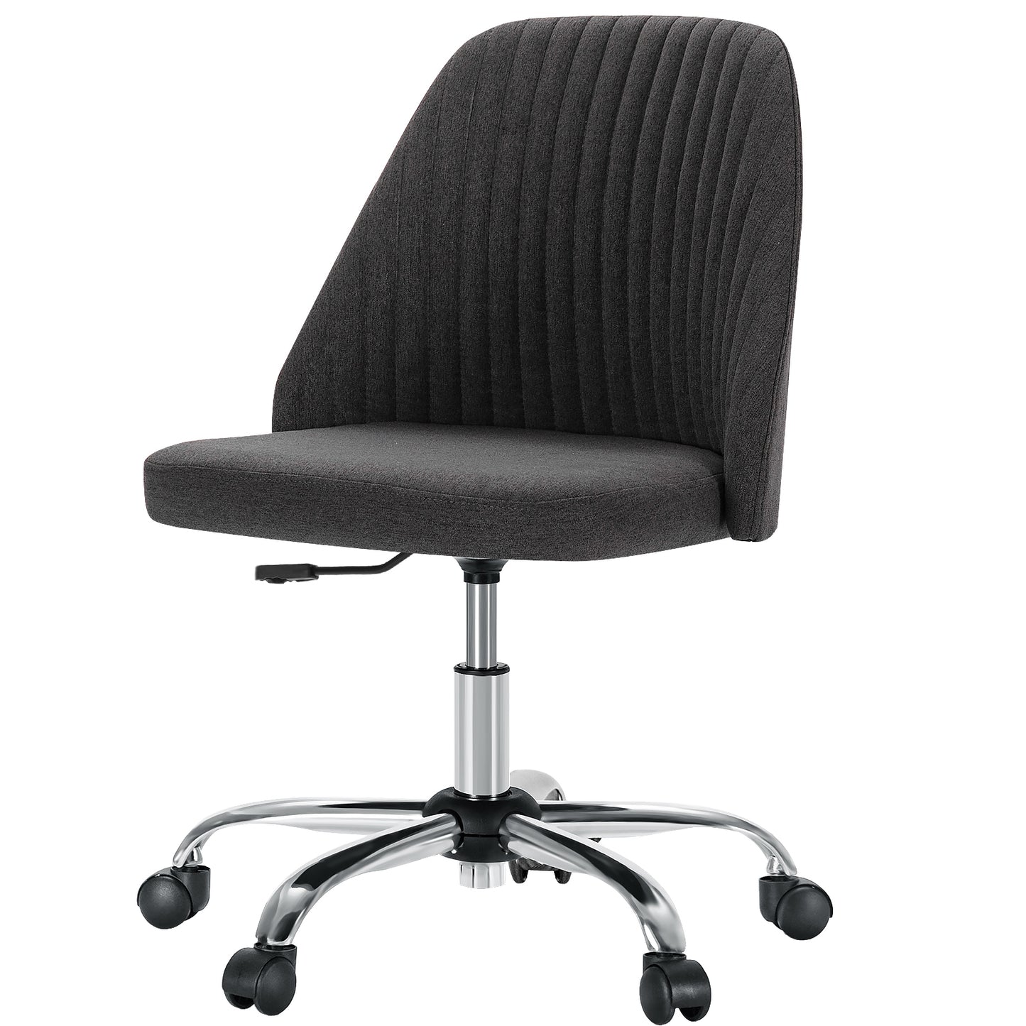 21" Silver Tufted Swivel Lounge Chair