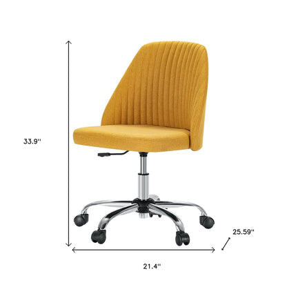 21" Silver Tufted Swivel Lounge Chair