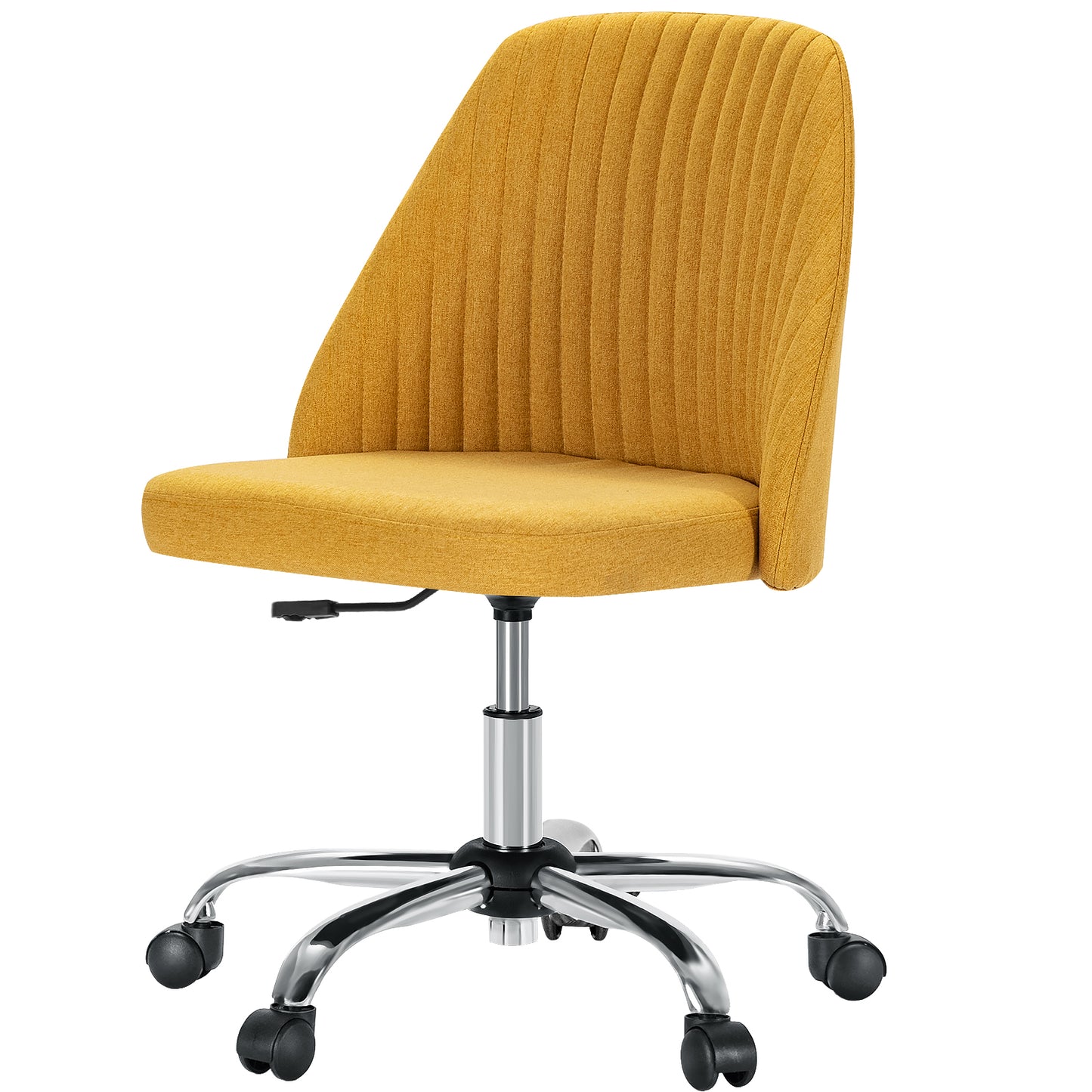 21" Silver Tufted Swivel Lounge Chair