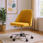 21" Silver Tufted Swivel Lounge Chair