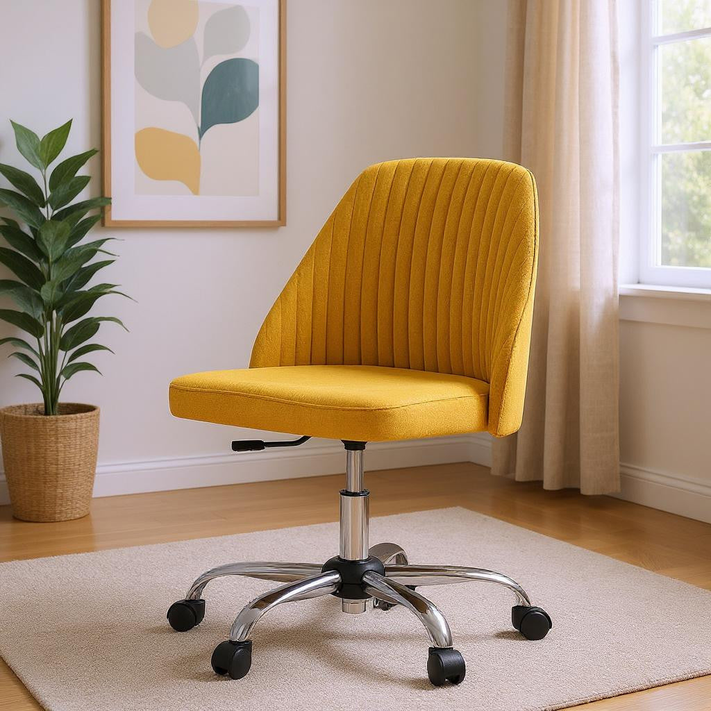 21" Silver Tufted Swivel Lounge Chair