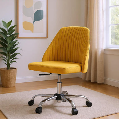 21" Silver Tufted Swivel Lounge Chair