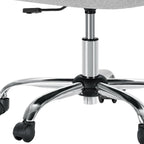 21" Silver Tufted Swivel Lounge Chair