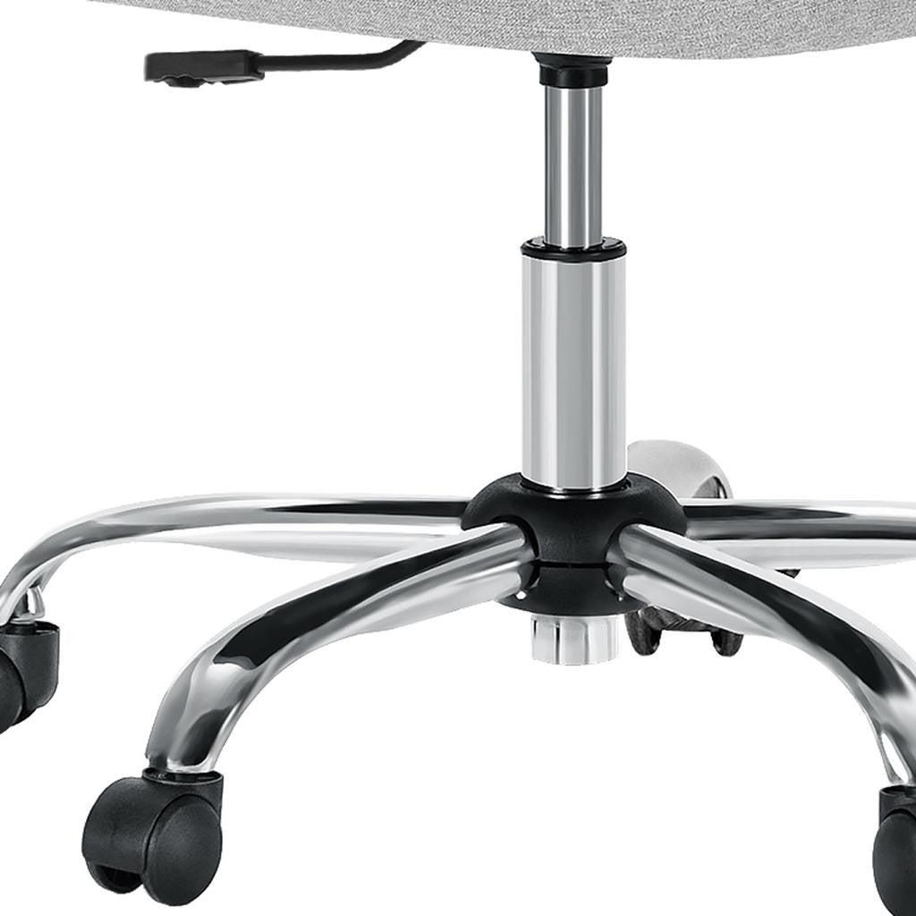 21" Silver Tufted Swivel Lounge Chair