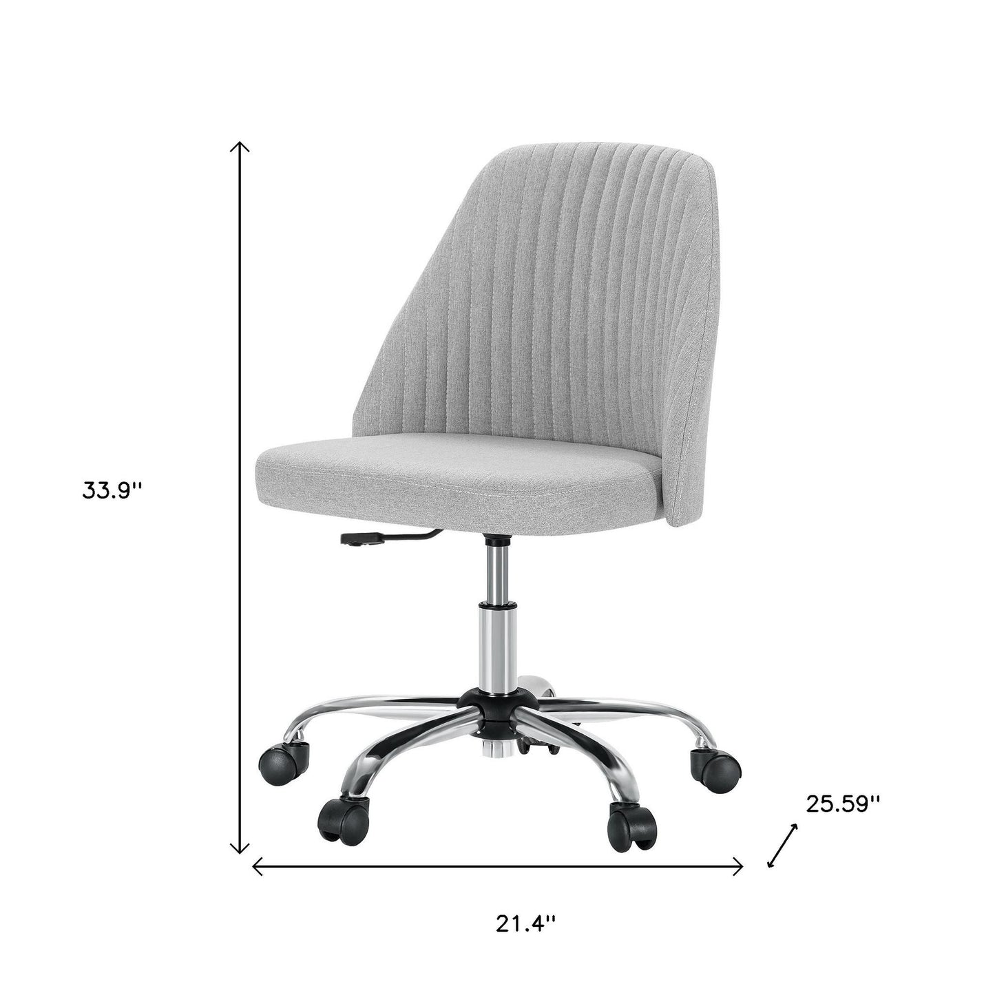 21" Silver Tufted Swivel Lounge Chair