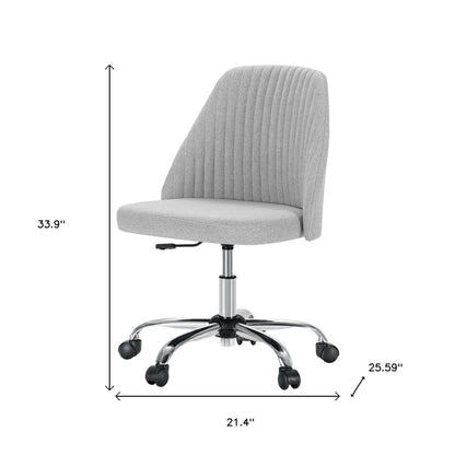 21" Silver Tufted Swivel Lounge Chair