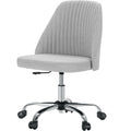 21" Silver Tufted Swivel Lounge Chair