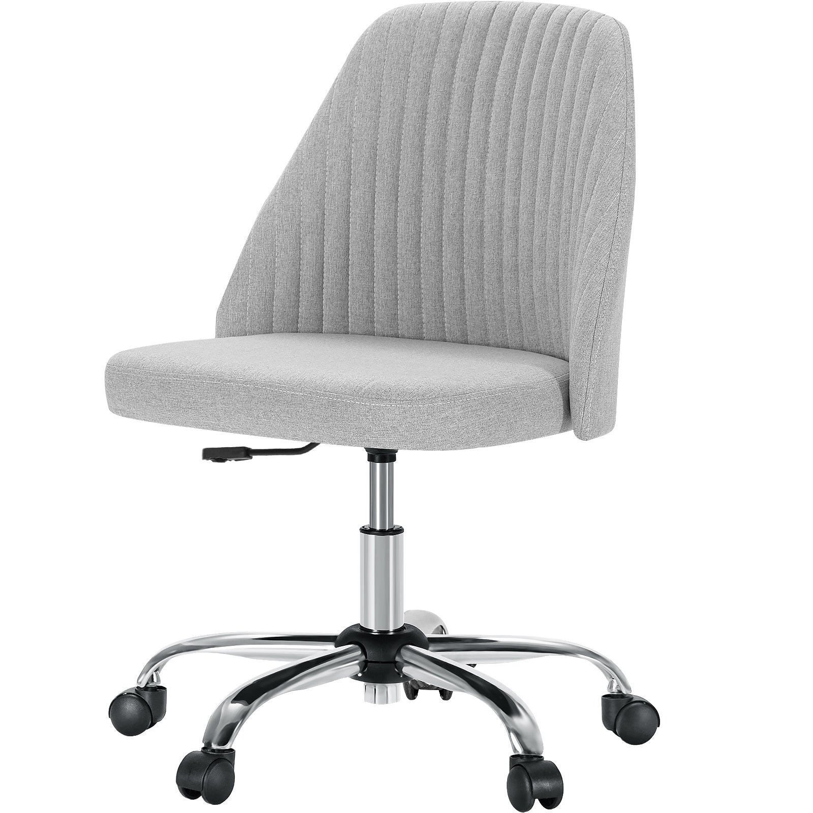 21" Silver Tufted Swivel Lounge Chair