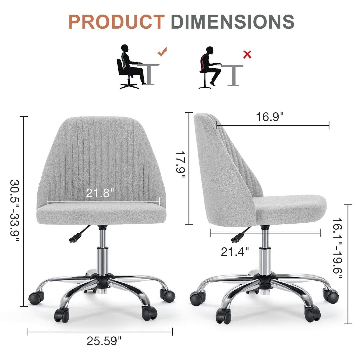 21" Silver Tufted Swivel Lounge Chair