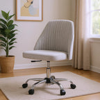 21" Silver Tufted Swivel Lounge Chair