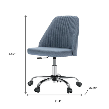 21" Silver Tufted Swivel Lounge Chair