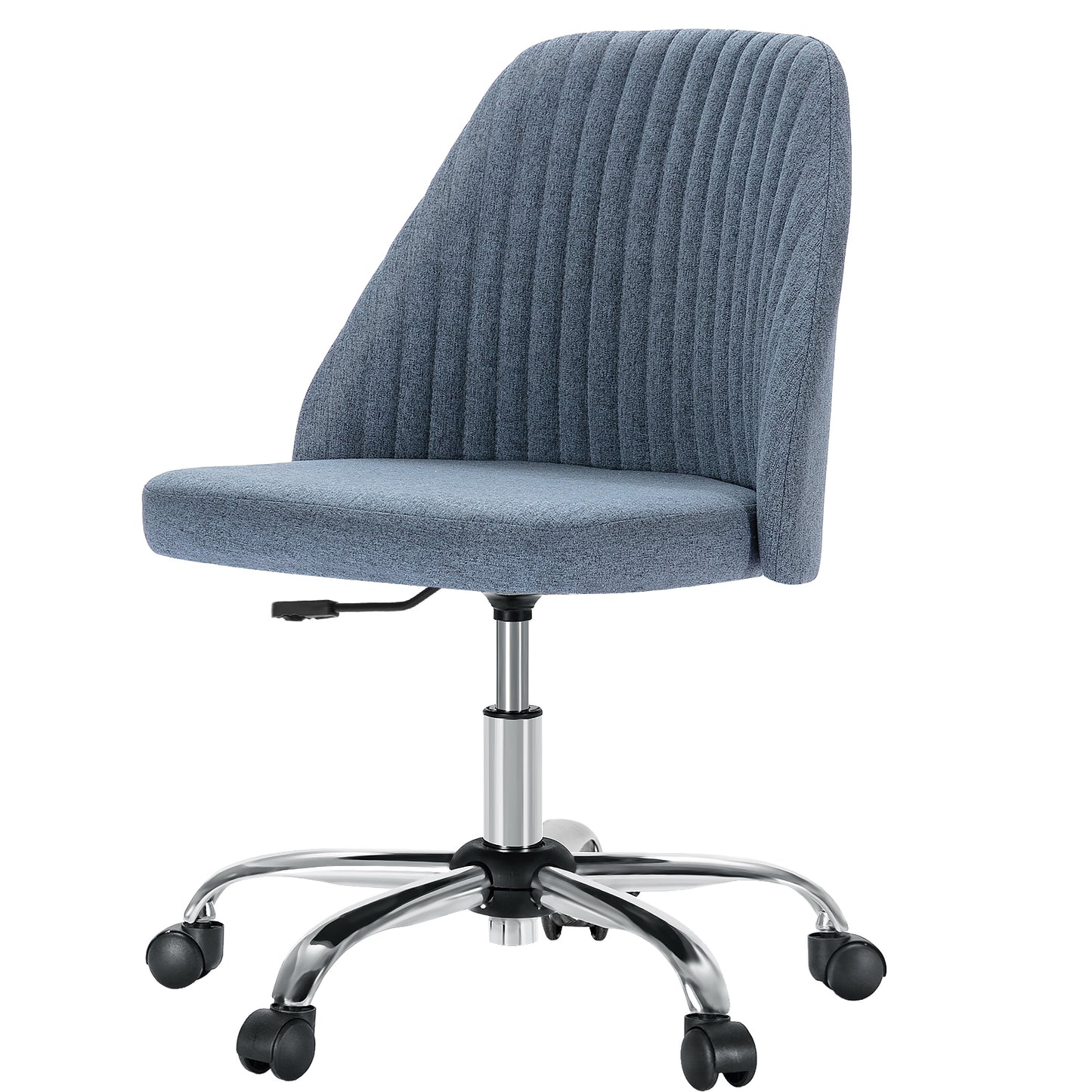 21" Silver Tufted Swivel Lounge Chair
