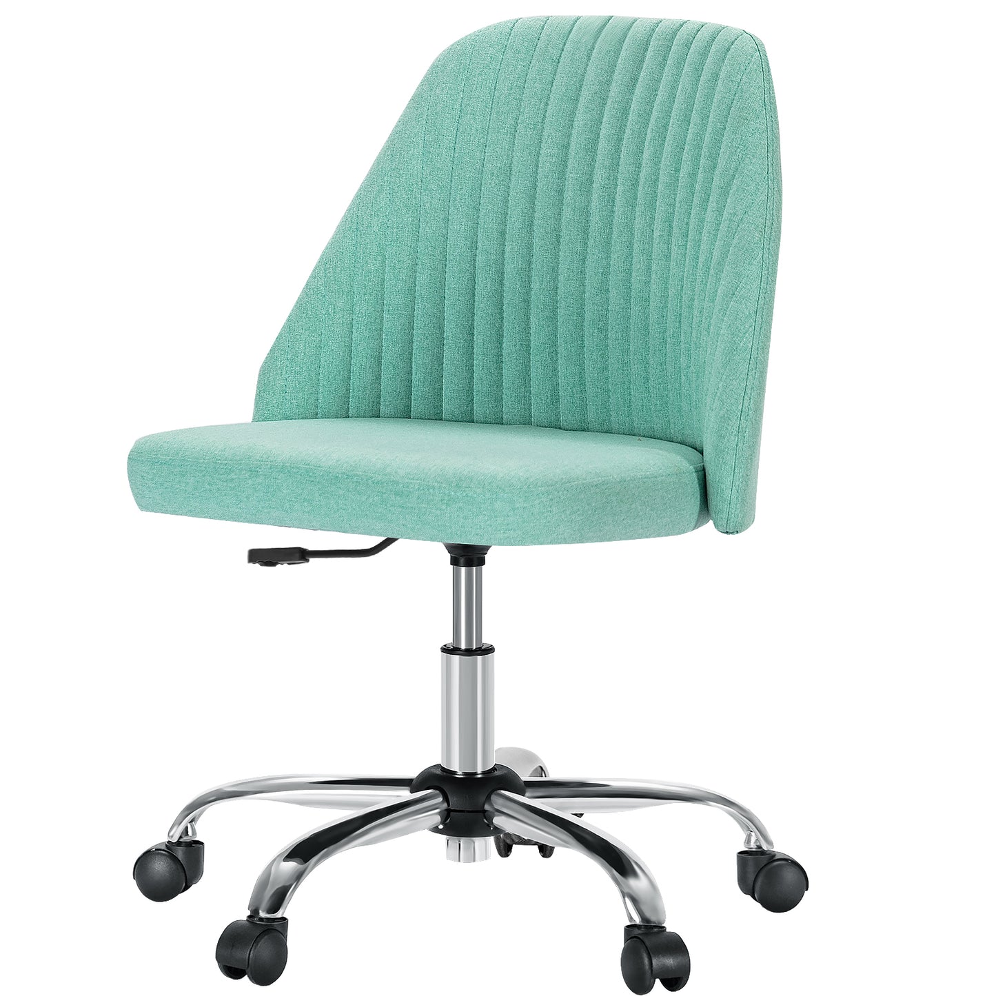 21" Silver Tufted Swivel Lounge Chair